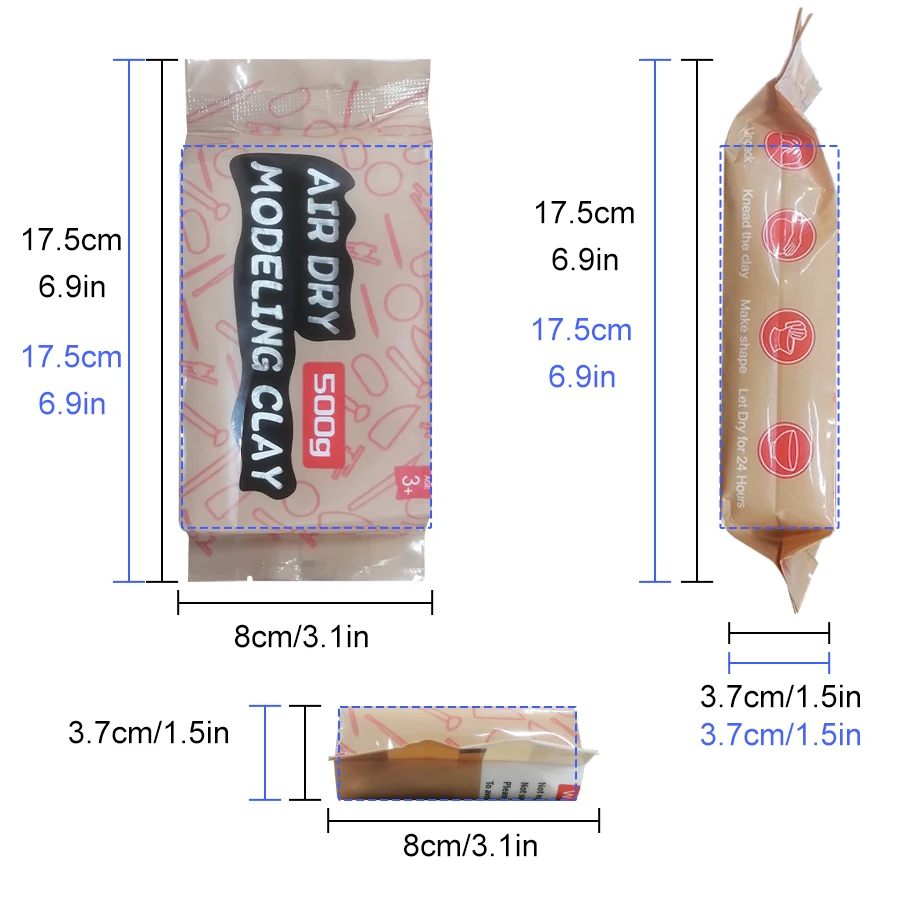 High Quality Handmade Material Vacuum Packing Clay Modeling Polymer Air Dry Clay