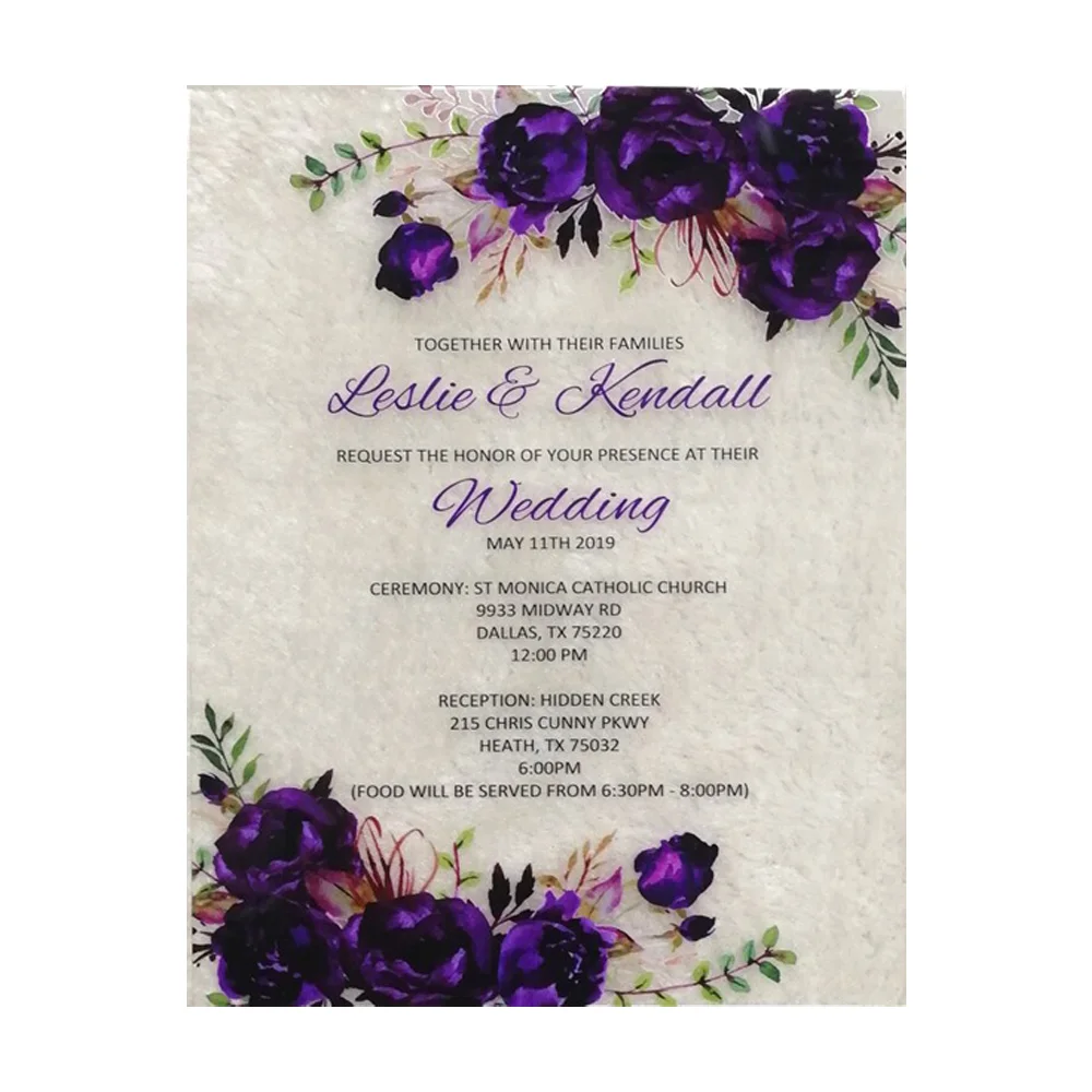 Custom Transparent Festival Banquet Birthday Personalized Clear Acrylic Wedding Invitation Card