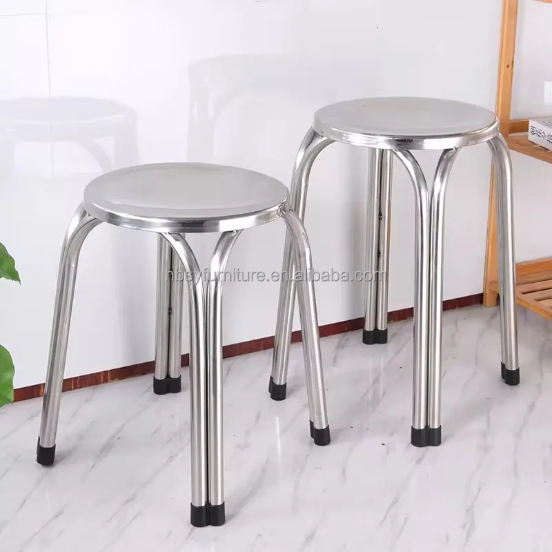 High Quality Wholesale Stainless Steel Round Stool Metal Chair Durable Medical Chair
