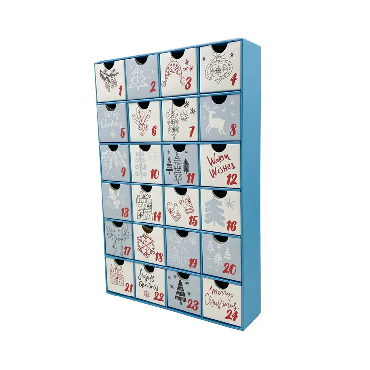Custom Empty Packaging Drawer Christmas Personalised Chocolate Advent Calendar For Kids