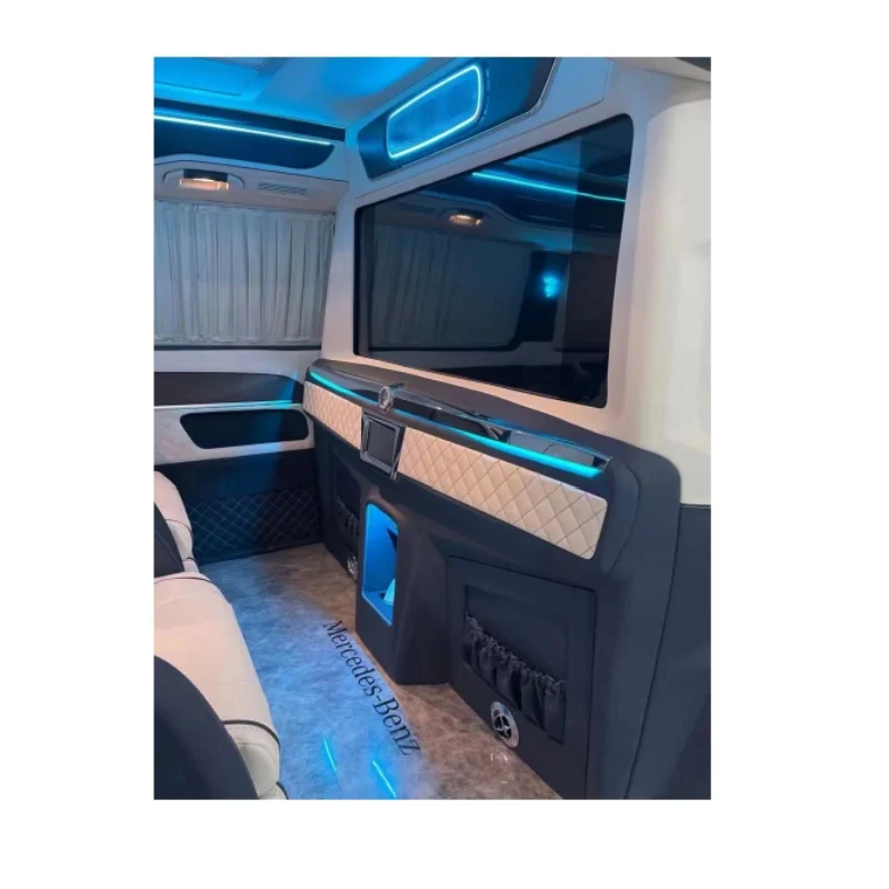 2024 China Supplier Customized Leather car Interior Conversion Luxury Car Partition Wall screen control for Vito