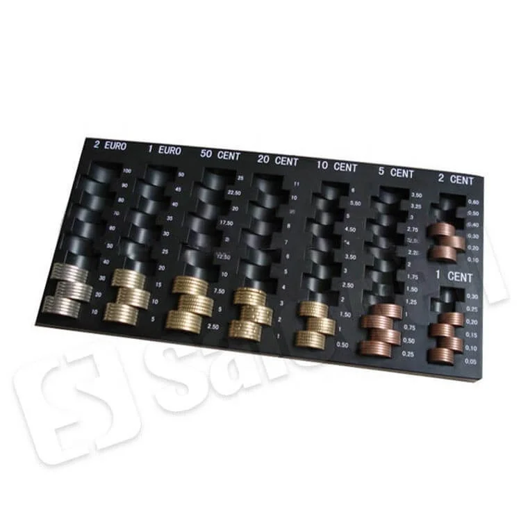 Plastic Bank Coin Storage Box Sorter Money Tray Coin Handling Tray Coin Dispenser