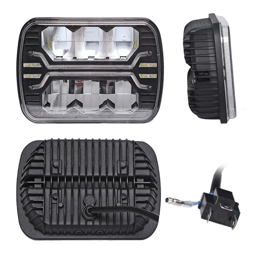 Car Accessories 5X7 7X6 80W Square Headlight Headlamps For Jeep Wrangler Yj 1986-1995 For Jeep 1984-2001 Cherokee Xj