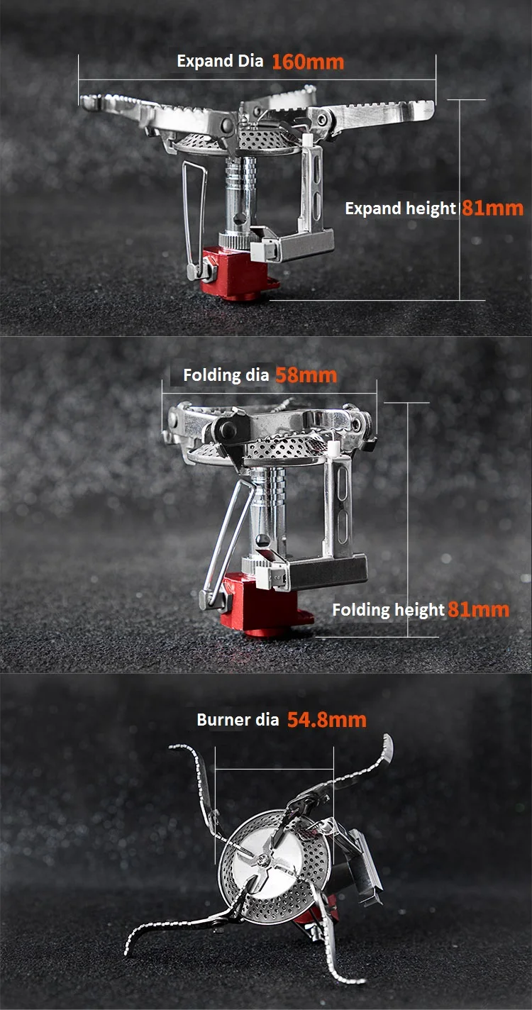Bulin S03 Competitive Price Small Size Camp Stove Four Way Support Folding Portable Camping Gas Stove