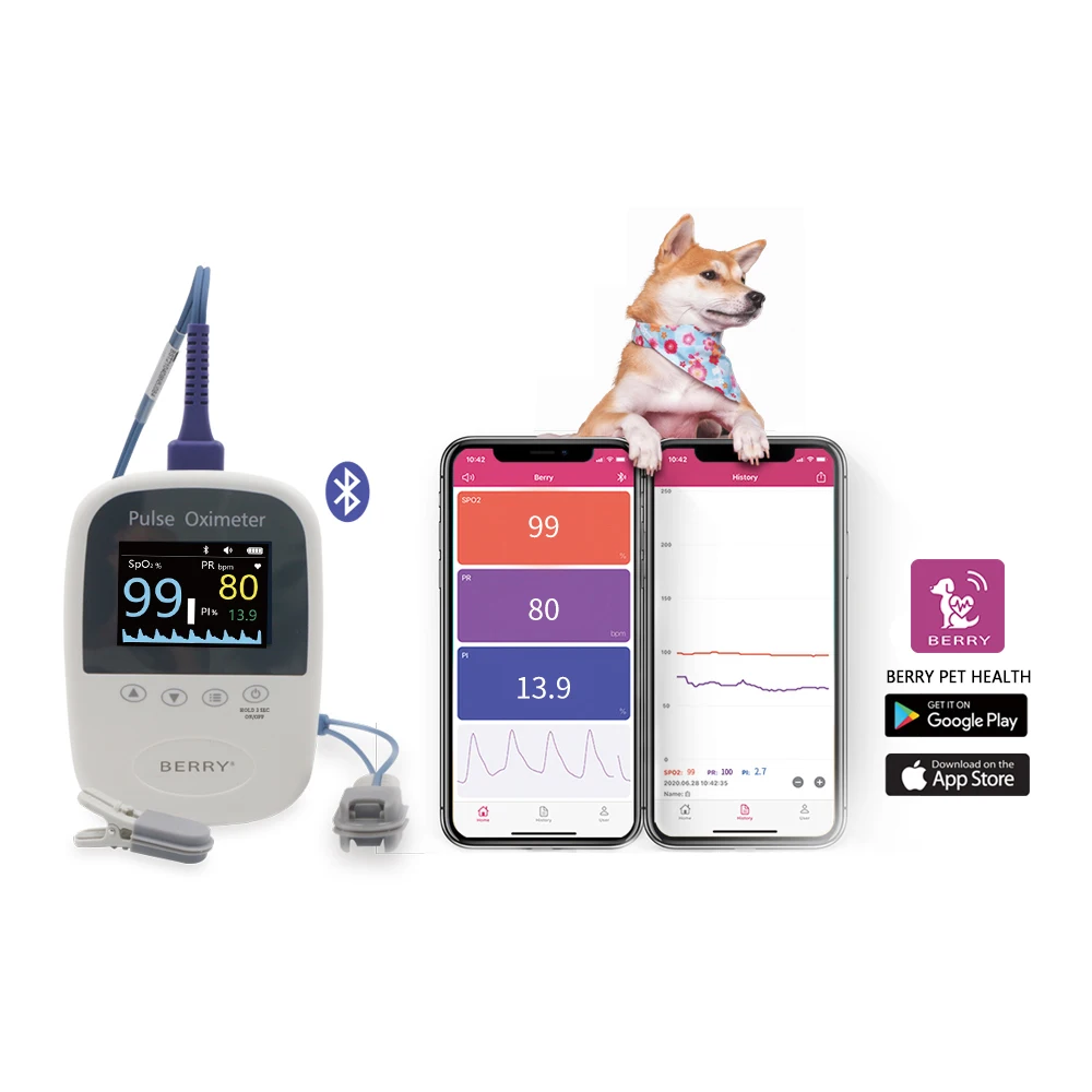 BM1000A-I BERRY Vet Medical Bluetooth Free App Pulse Oximeter Veterinary Accurate and cheap pet medical equipment