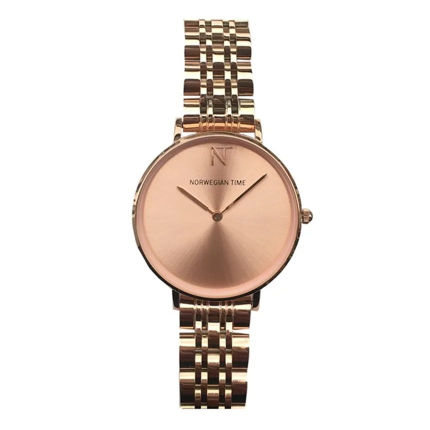 Bling Bling Ultra Thin 32mm Ladies Rose Gold Custom Private Label Wrist Watch Women OEM