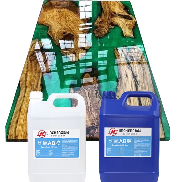 
Crystal Clear Epoxy Resin for Dining Table River Live Edge Table Unique Design Solid Wood 