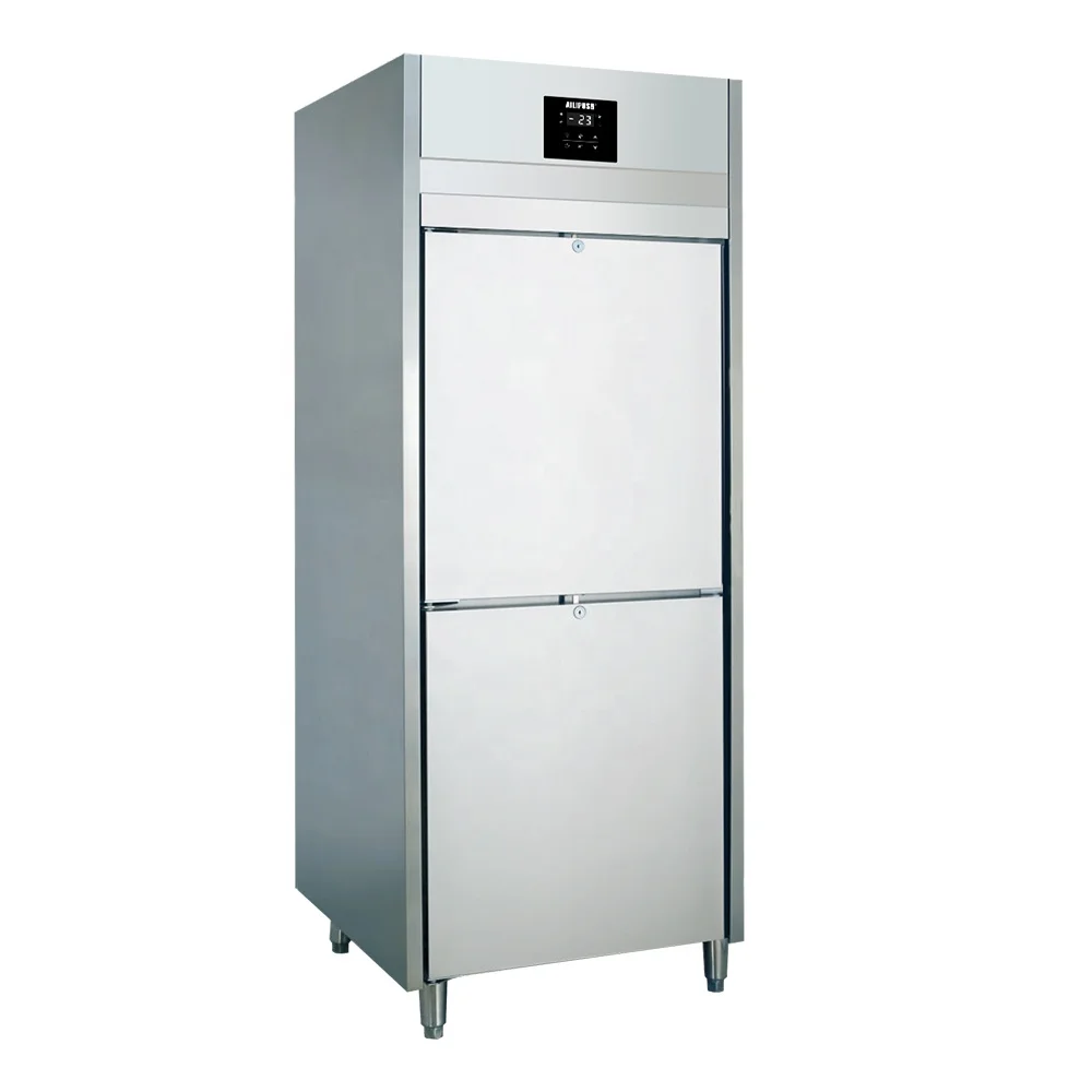 Hot Selling Two Doors GN Pan Refrigerator Upright Fridge Two Section Kitchen Restaurant Freezer Commercial Supermarket Freezers