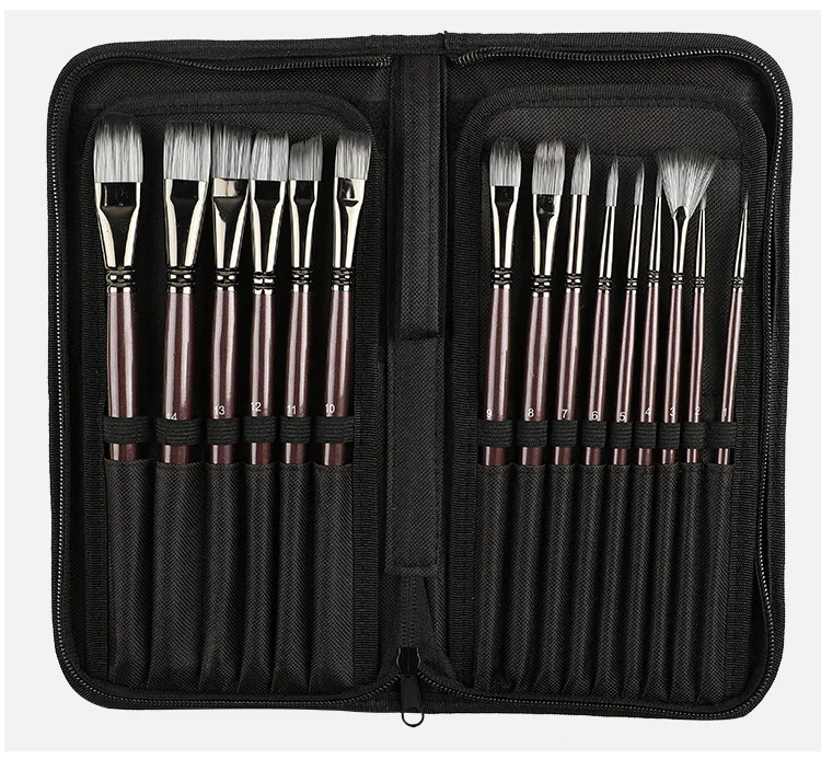 15pcs nylon paint brushes