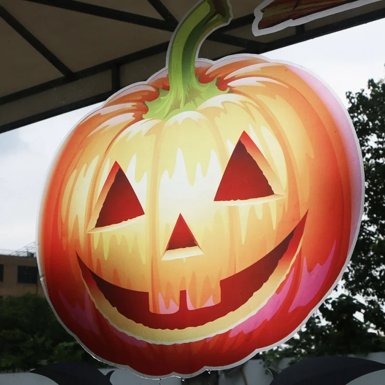  Custom pvc transparent Glass window halloween
