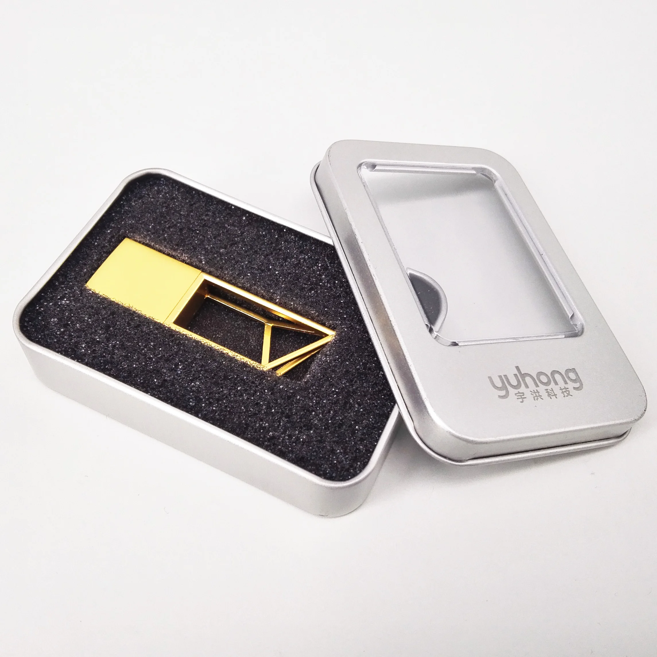 Metal USB Flash Drive 32GB 64GB 128GB 256GB USB 2.0/ 3.0 Custom Engraved Modern Aesthetic Gold Silver Gunmetal Geometric USB