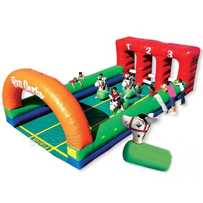 Crazy Inflatable Jumping Ride Team Running Office Game Inflatable Bouncy Sausage Racing