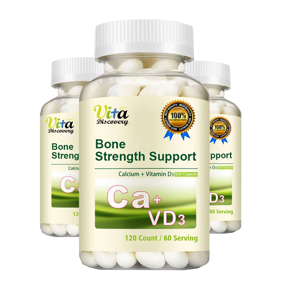Частная этикетка кальция капсул с витамином D3 улучшить прочность костной ткани и поддержка immute
