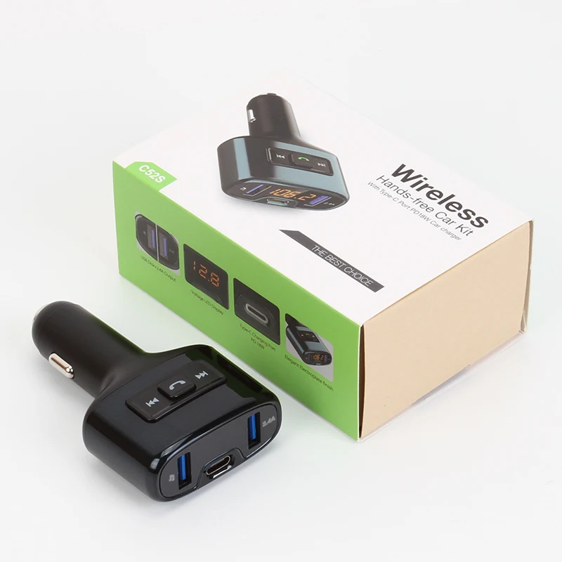 
New Design wireless In Car Bluetooth Fm Transmitter Mp3 