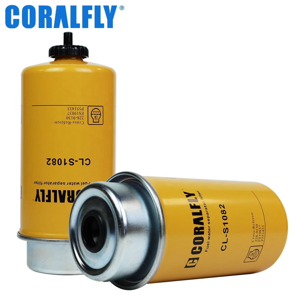 Coralfly Filtro de aceite 228-9130 502-3341Fuel Water Separator Filter FS19837 P551433 3491063 32925950 RE562138