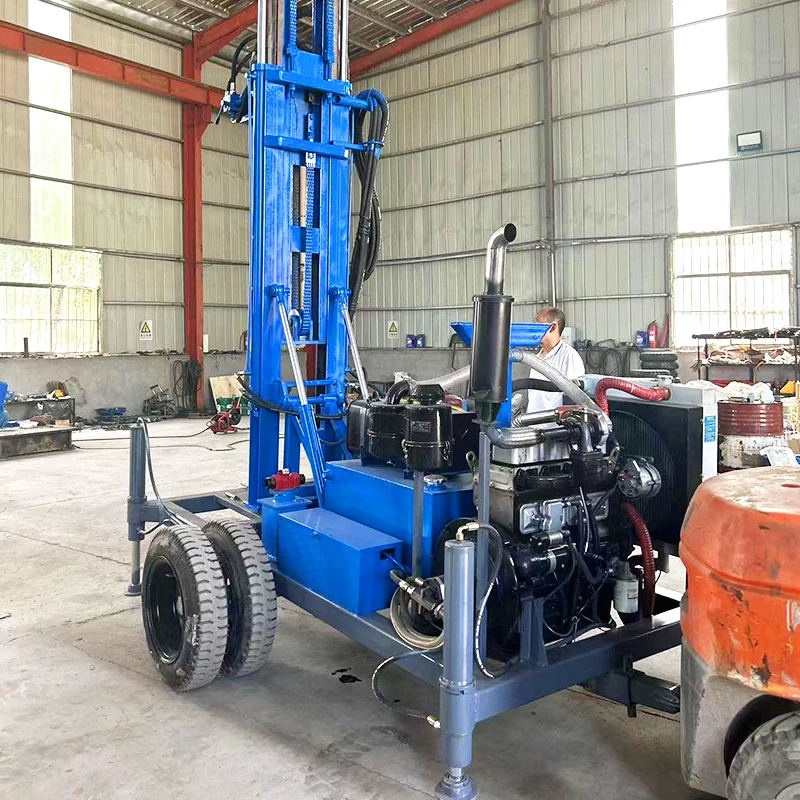 Factory Direct Sale Wheeled 300M Hydraulic Powerful Dual-Purpose Water and Gas Drilling Rig
