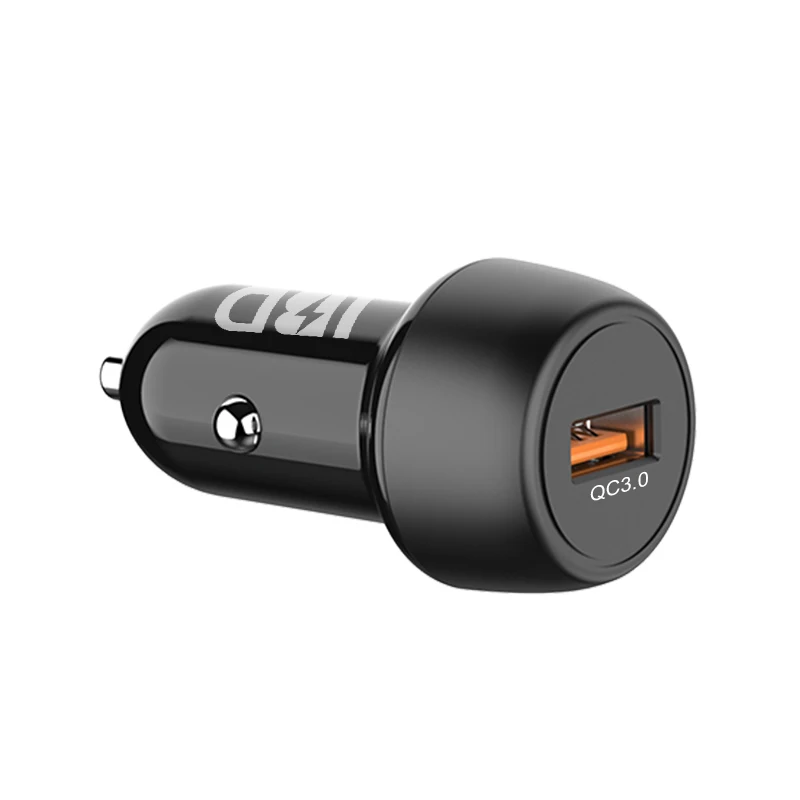 IBD Mini Design Single Port QC3.0 4.0 18W Quick Charge Car Charger With Matte Finish Bottom For iPhone 12&13