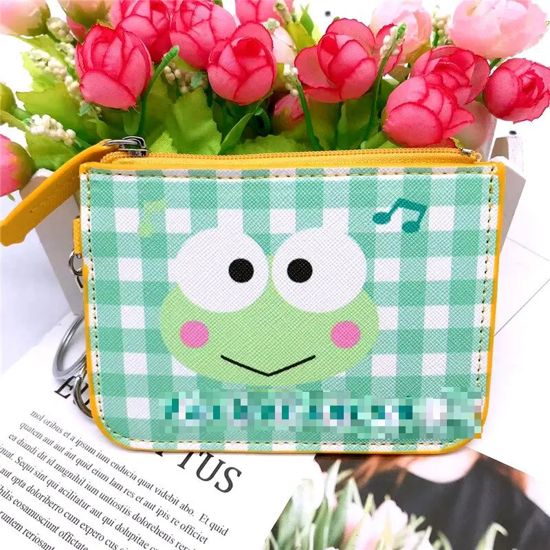 QY Cartoon Kuromi Wallet Card Holder Multifunctional Storage Bag Melody Kuromi Leather Coin Purse Keychain