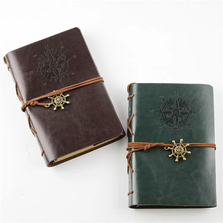 New style Vintage Pirate Anchors Notebook Leather Diary Notepad Loose