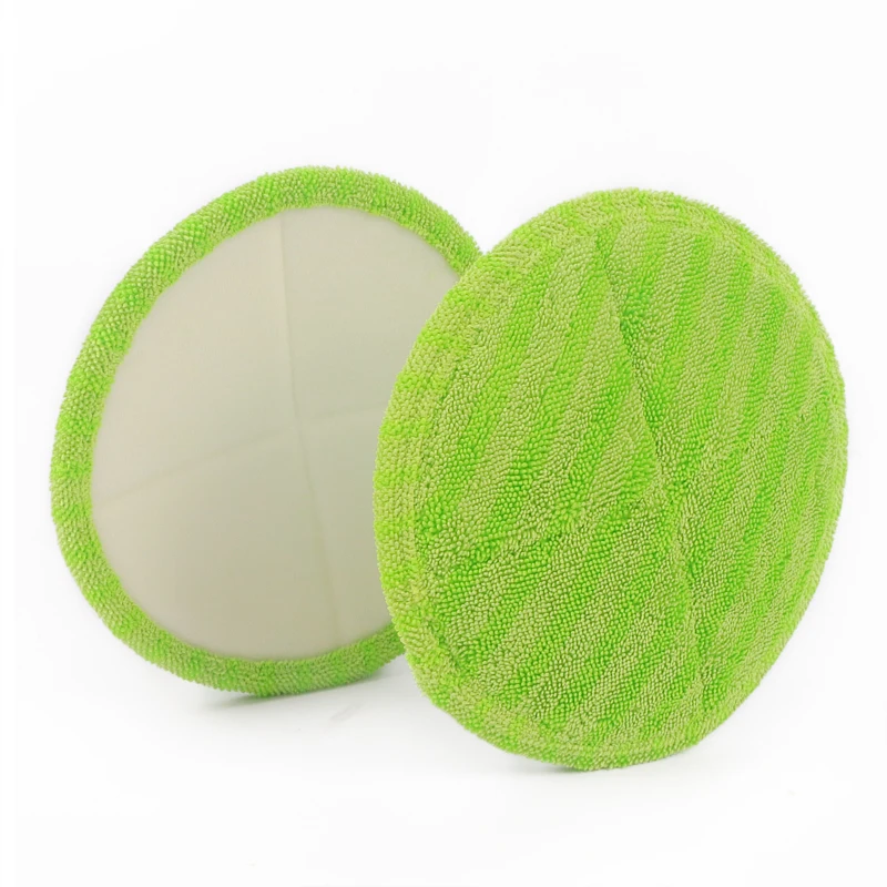 CX Green Floor Cleaning Wet Easy Mop Pads Refill Replacement Round Microfiber Mop Head