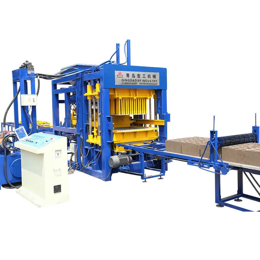  QT8-15 Full automatic concrete interlocking hollow bricks block making machine /Color Paver plant