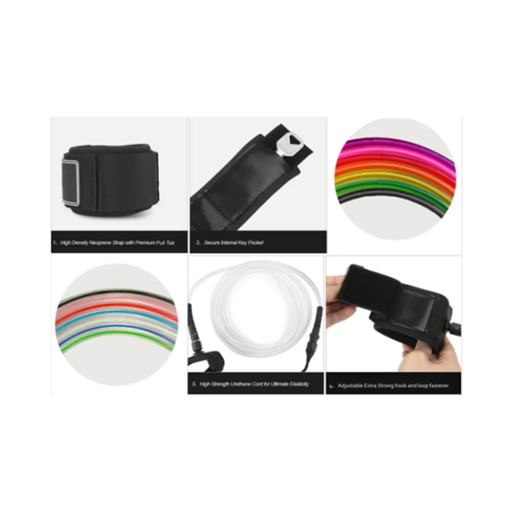 Low MOQ 2023 High Quality Surf Leash Straight Wrist Leash Surf Leg Rope  For Sup Surfing cheap