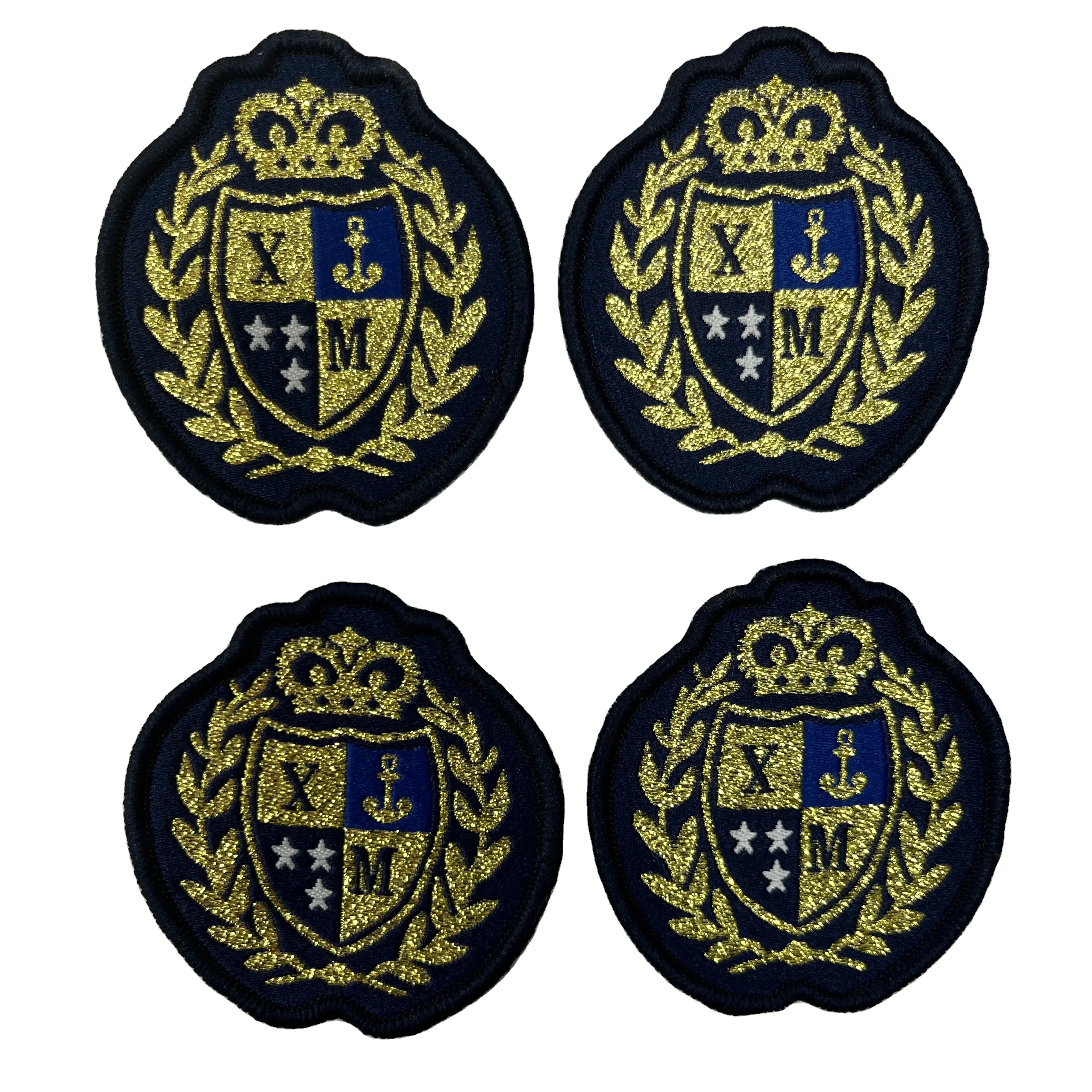School Badges Custom Logo Embroidered  And  Woven Patches with Iron On Backing Or pin