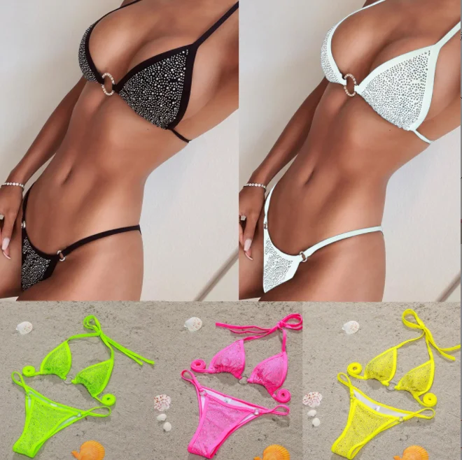 Hot selling sexy two piece sling  cover ups  xxl  micro bikini  women  summer   swimwear beachwear seamless