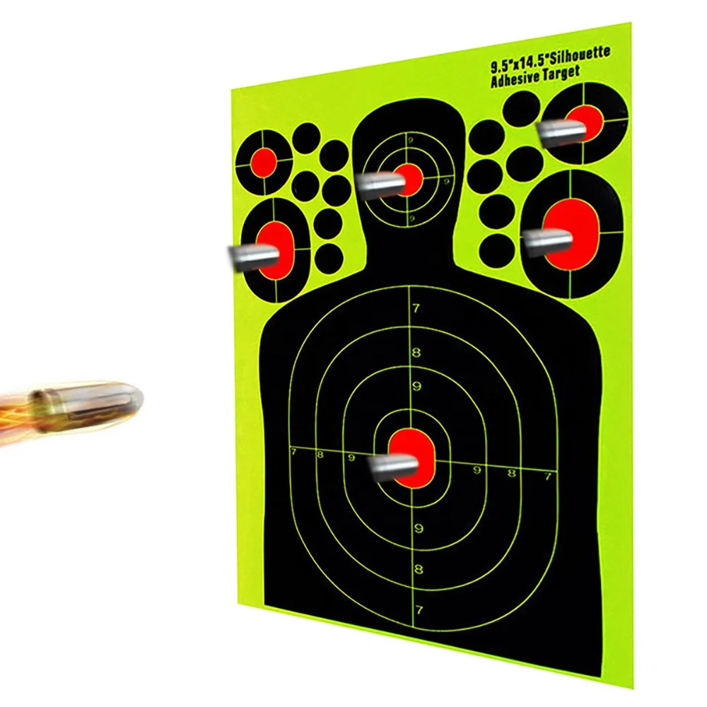 9.5x14.5 inch 6 Sheets  Silhouette Adhesive Target Human Body Shape Self Hunting Aim Papers Stickers Shooting Training Accessory