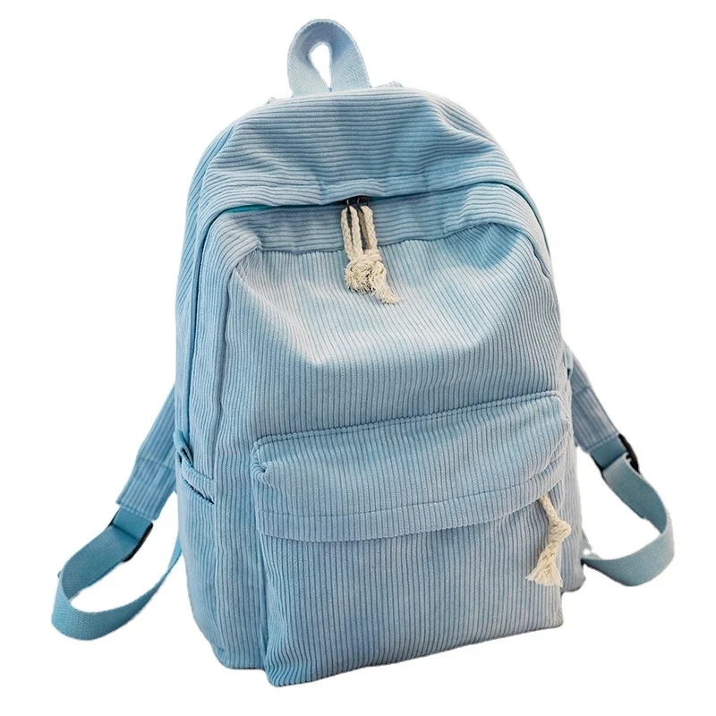 Fashion Backpack Korean Luxury Corduroy High Quality Comfortable Breathable Custom Logo School Backpacks For Ladies Women