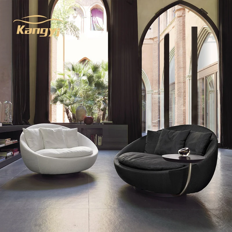 Italian Light Luxury Down Round Fabric Sofa Oval Lazy Personality Multifunctional Furniture Sofa Set