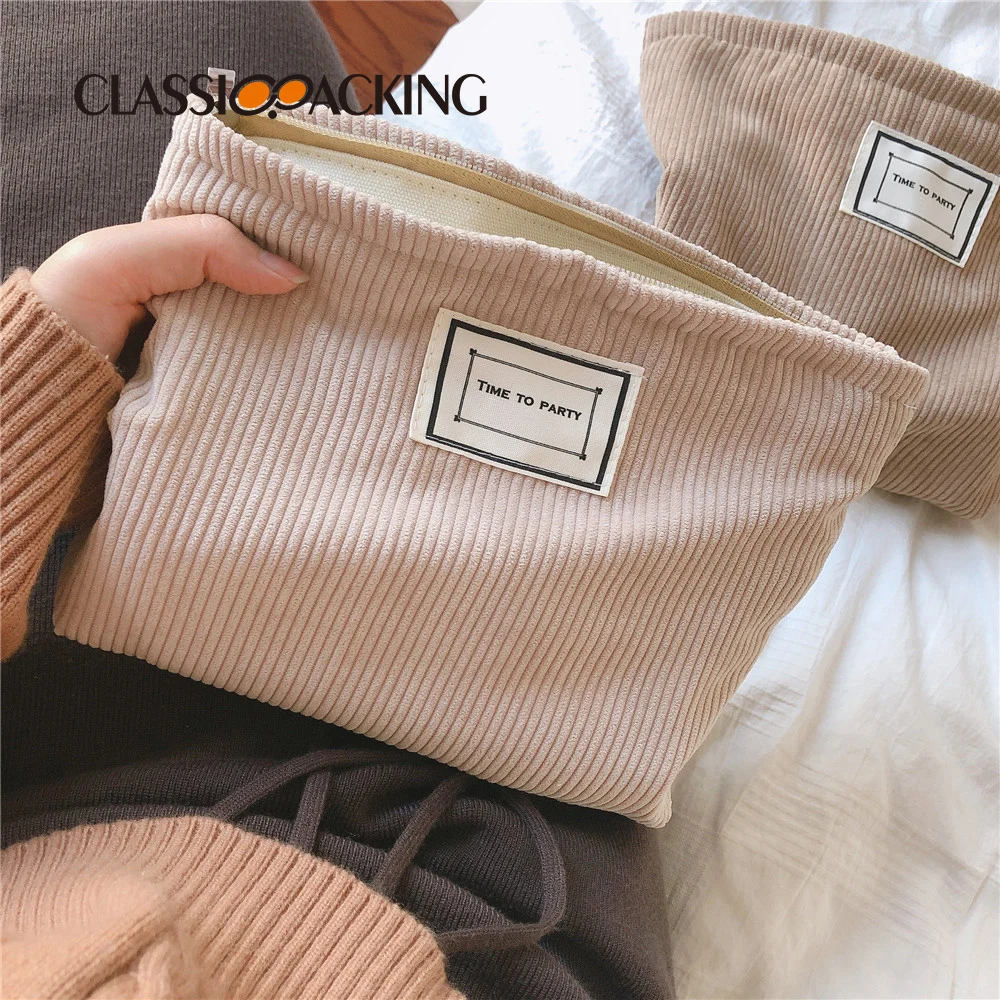 Коричневая Вельветовая косметичка для путешествий BSCI ISO Sedex Disney FAMA