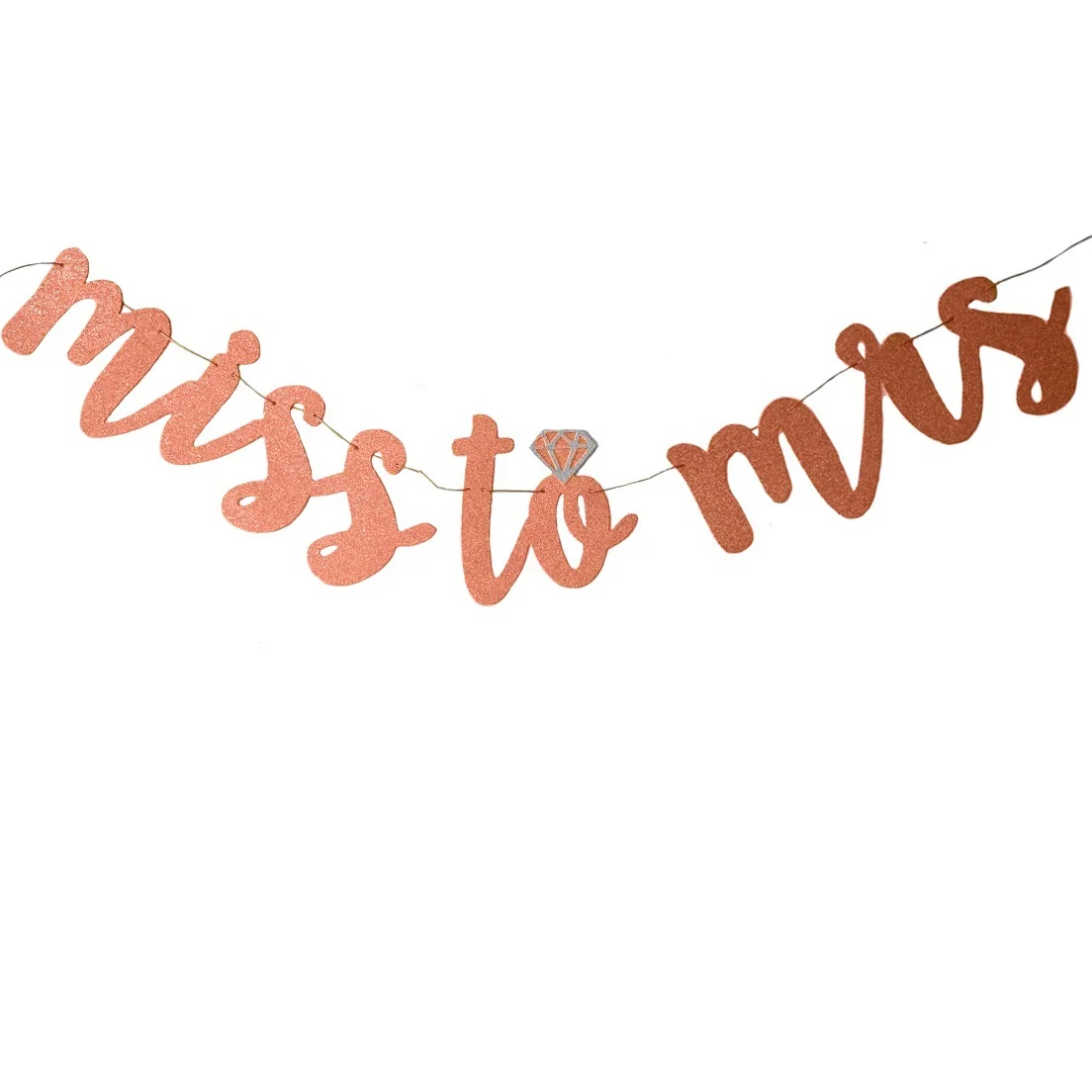 Bridal Shower Bachelorette Party Gold Glitter Miss To Mrs Bunting Garland Banner