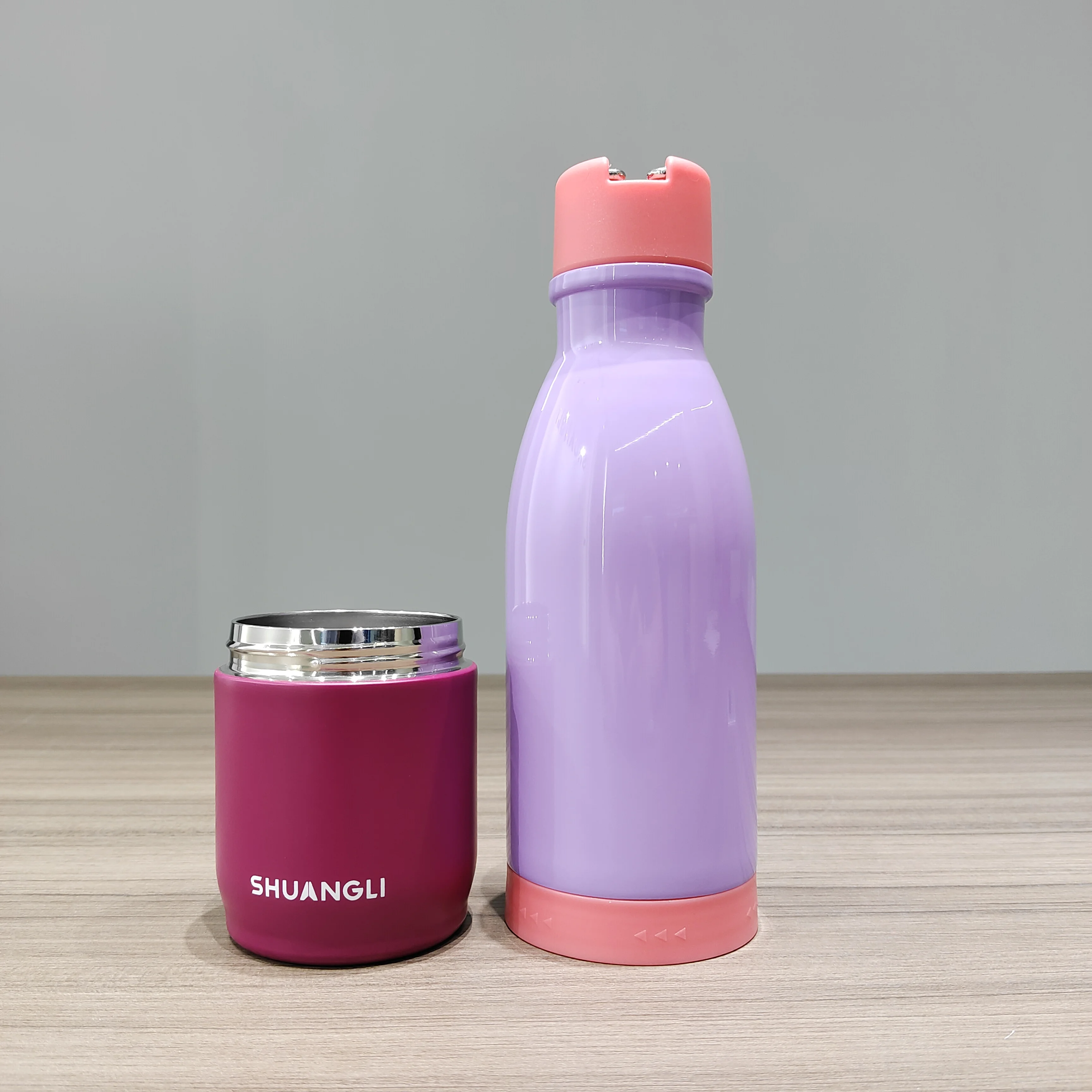 Two Section Compartment Vacuum Thermos Bottle Water Stainless Steel Water Bottle Insulated Drink Bottle