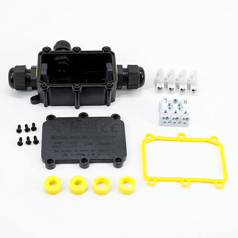 Greenway 1 in 2 out M686-3 IP68 waterproof plastic electrical pc junction boxes enclosure junction box product