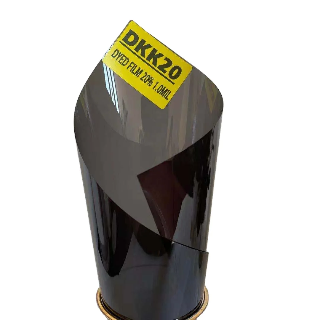 DKK20 PREMIUM DYED ROLL WINDOW TINT FILM VLT 20% IR 11% GOOD SHRINKAGE BLACK WINDOW FILM TINT DYED FILM