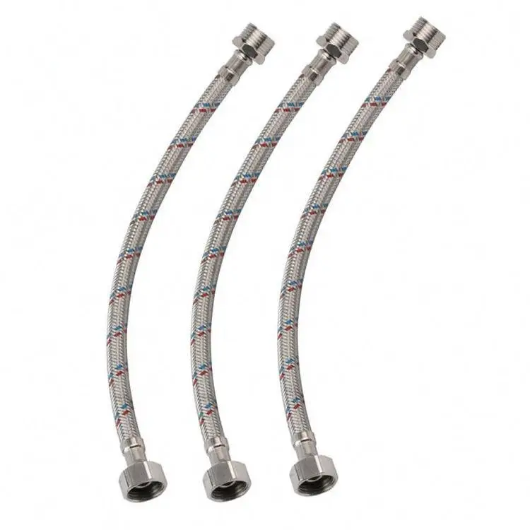 304 stainless steel wire nylon braided tube cold and hot water pipe water inlet hose