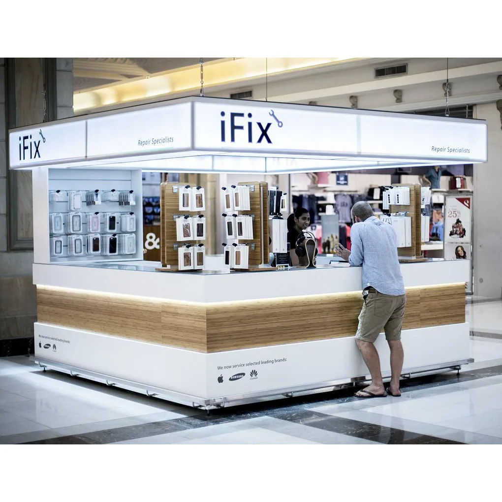 Retail New Concept Shopping Mall Cell Phone Fix Kiosk for Accessories Shop