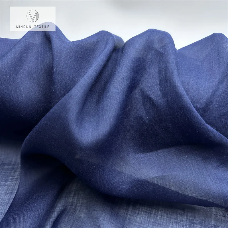Mindun Hot Sale 100% Pure Ramie Yarn Dyed Fabric for Casual Shirt