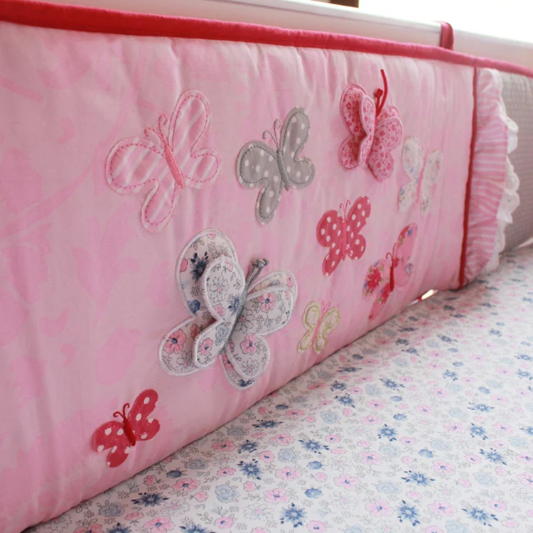 
China supplier 9pcs vivid design 3d butterflies baby girl crib bedding sets 