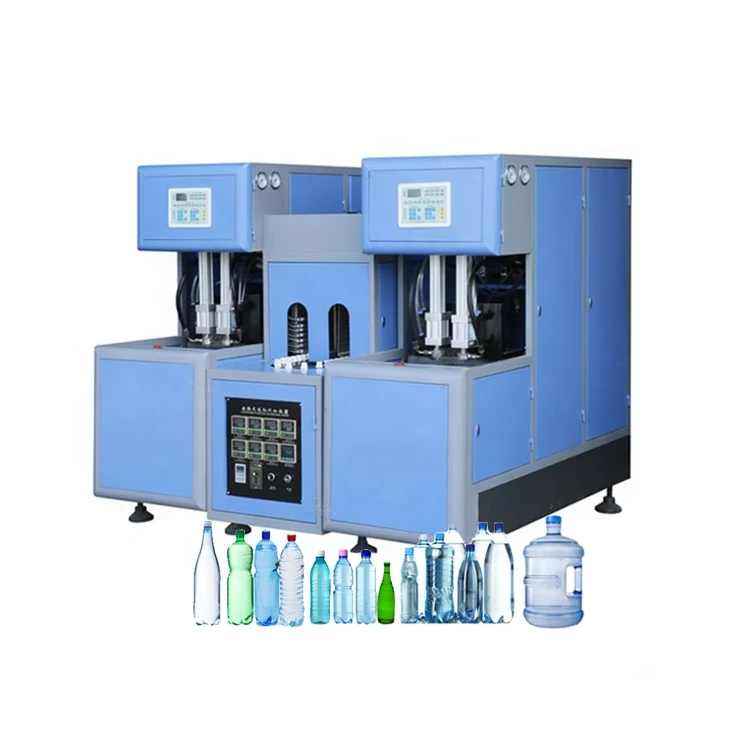 PET Bottle Blowing Machine 2 Cavity Plastic Bottle Blowing Machine Semi-Automatic Beverage Water Bottle Blow Molding Machine
