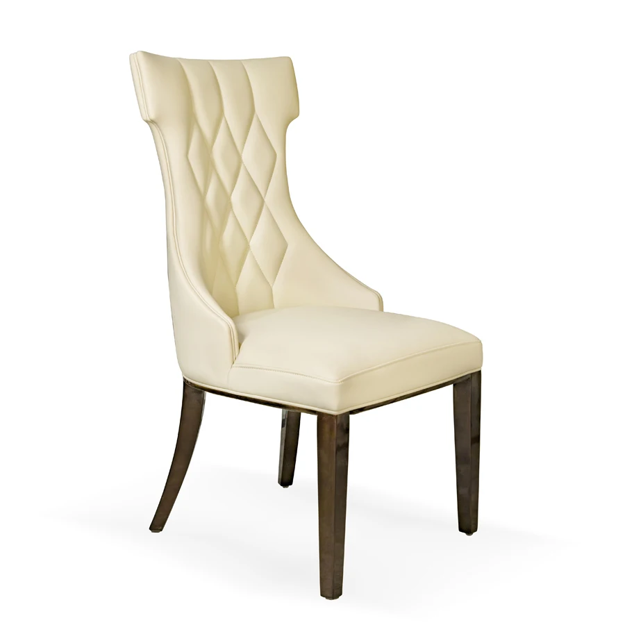 Velvet Home Dining Chair Set Chrome Plating Upholstered Wooden Furniture Dining Room Foam Enclosed