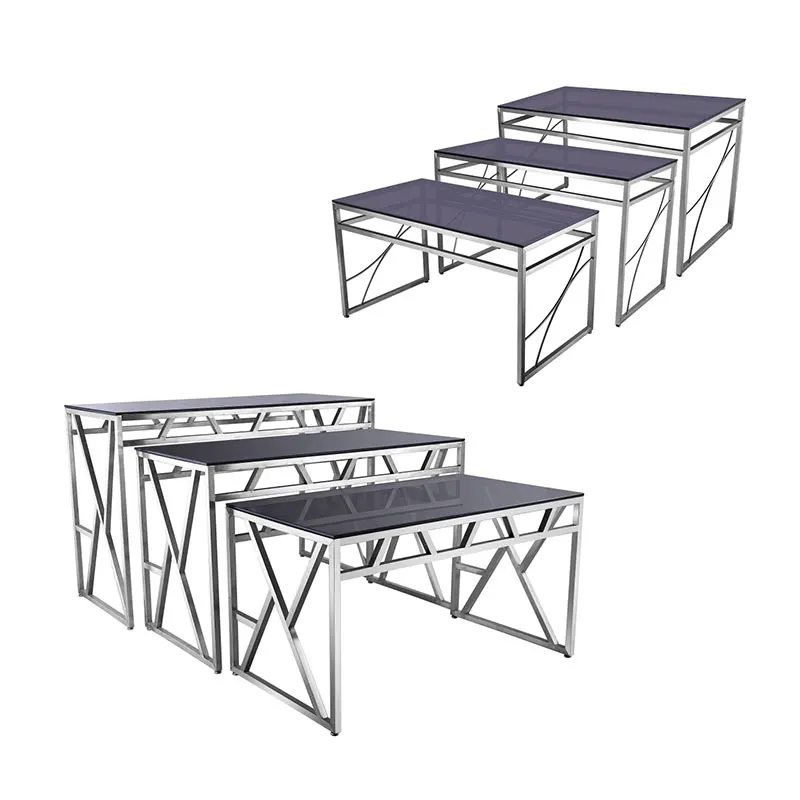 Металлический прямоугольный обеденный стол для гостиничного буфета, современный роскошный дизайн