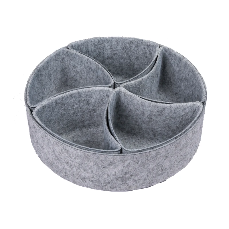 Multifunctional home organizer hard felt storage boxes round drawer organizer tray dividers bins