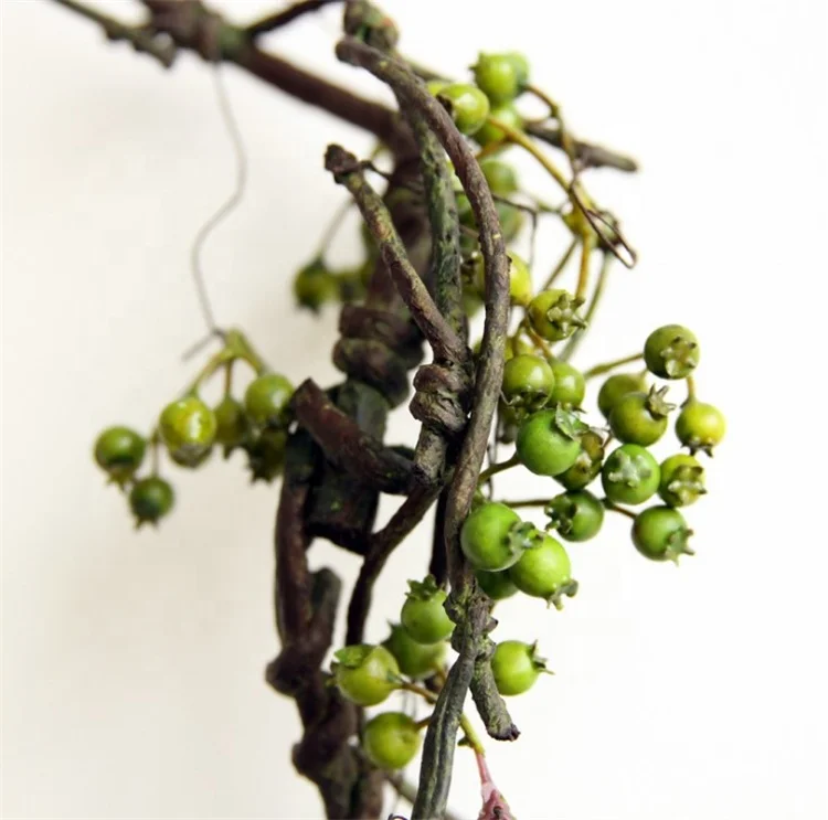 Z-3250  2M Artificial PU Foam Cane Fruit Green Vine Plants for Wedding Decoration