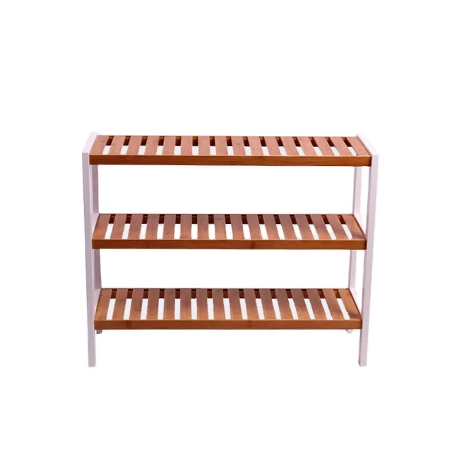 High Sale Three Tier Modern Wooden Bamboo Shoes Rack Stand For Home Slippers