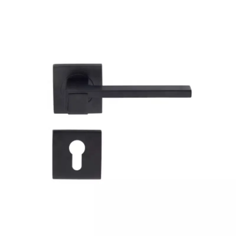 Black Color Modern Design Apartment Lock Door Mortise Lever Handle Lock Black Door Handles With Lock