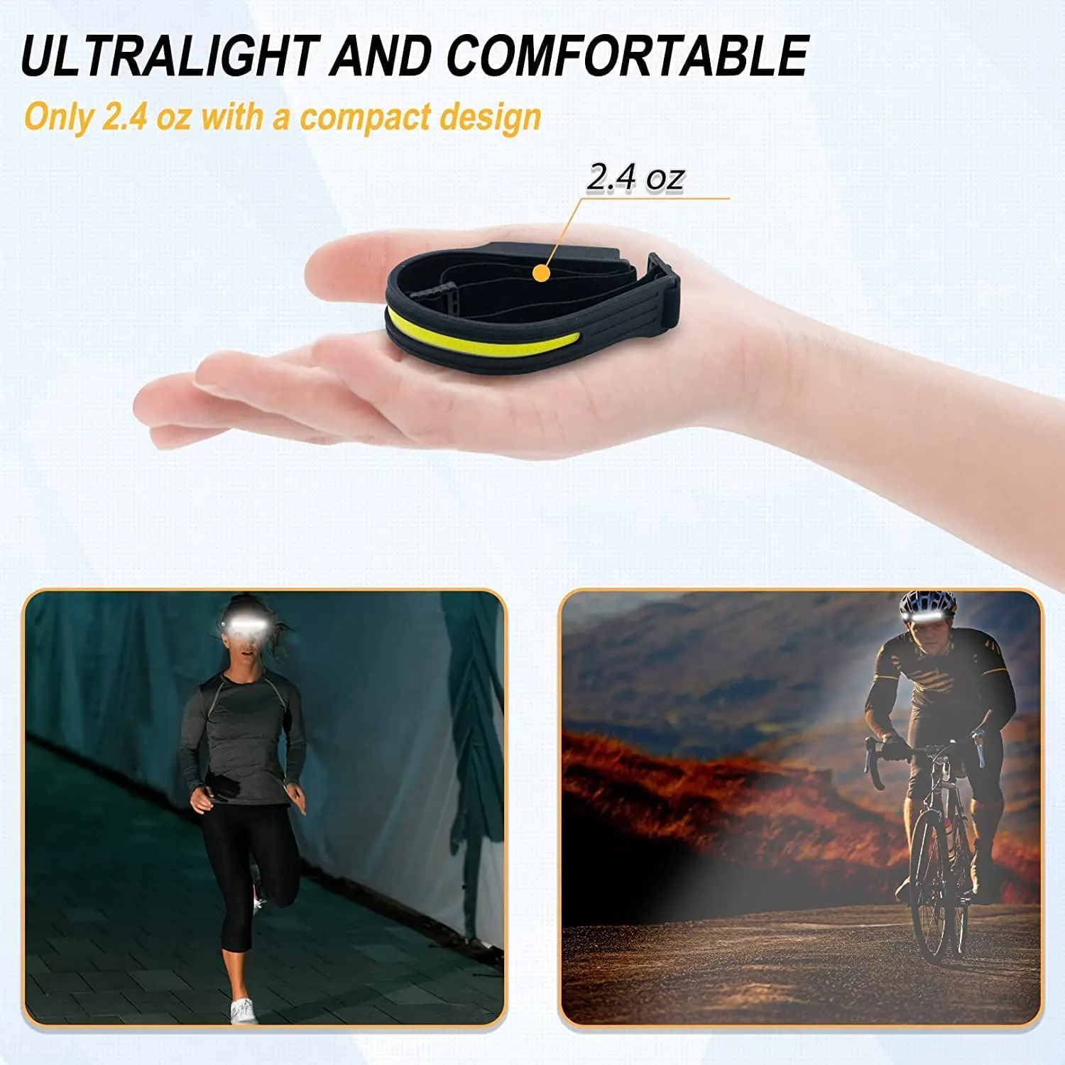 CE ROHS Built-in1200mAh Battery USB Rechargeable Car Outdoor Camping Sensor Inspection Portable Mini Emergency COB Led Headlamp