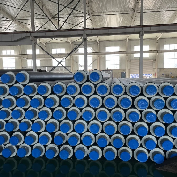 small diameter underground black hdpe protective polyurethane foam insulation material seamless steel pipe for district heating