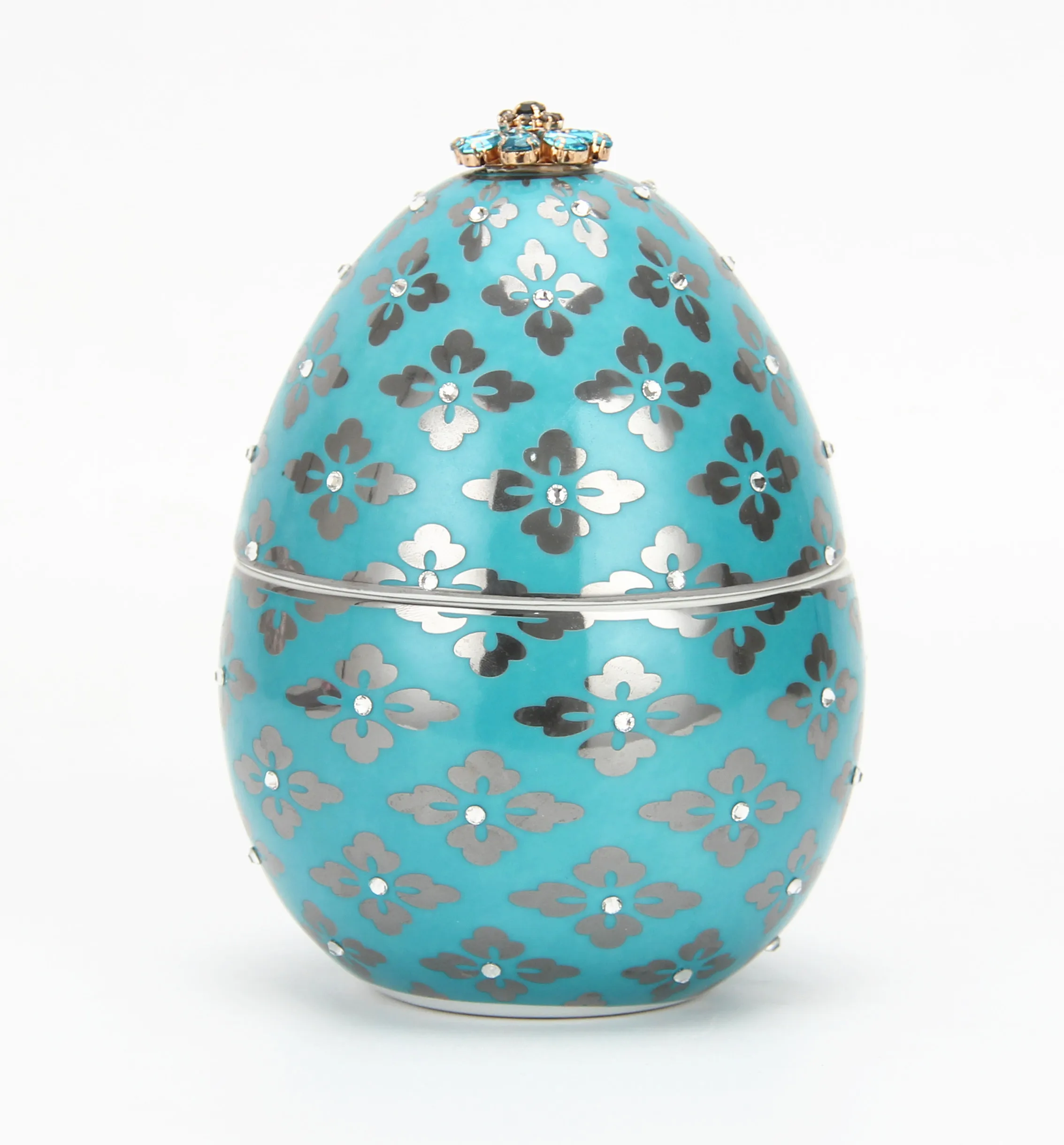 C029 Wholesale indoor Christmas candle jar decoration ceramic wedding gifts blue egg candy box with diamond (62238473196)